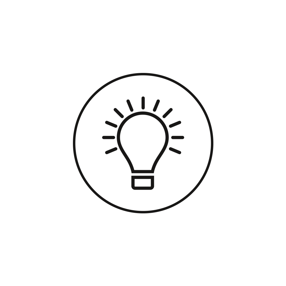 Glühlampe Icon (lösungsorientiert)