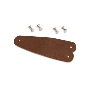 High-quality leather handles with matching nickel-plated...