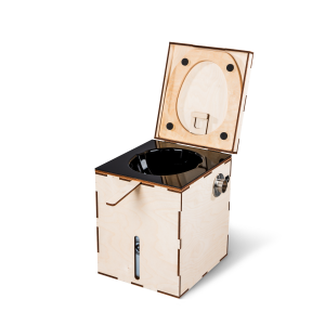 MiniLoo Trockentrenntoilette mit L&uuml;fter 5V schwarz rechts