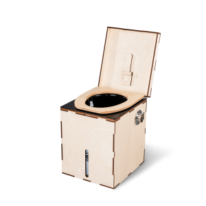 MiniLoo composting toilet with fan 12V black right side