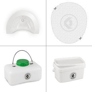 FreeLoo S composting toilet DIY kit compact white
