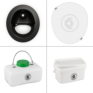 FreeLoo S composting toilet DIY kit classic black