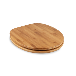 Bamboo toilet seat - closed view