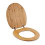 Bamboo toilet seat - opened view