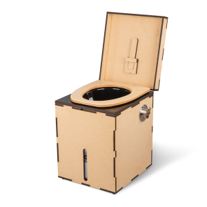 MiniLoo HYDRO composting toilet DIY kit with 12 V fan black