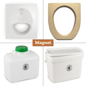 FreeLoo Magnet M Trenntoilette Bausatz wei&szlig;