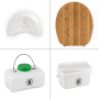FreeLoo Bamboo S composting toilet DIY kit compact white