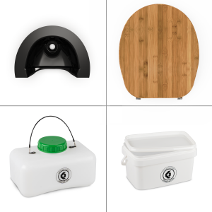 FreeLoo Bamboo S composting toilet DIY kit compact black