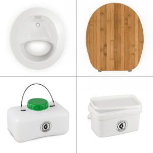 FreeLoo Bamboo S composting toilet DIY kit classic white