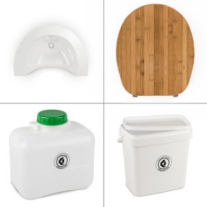 FreeLoo Bamboo M composting toilet DIY kit compact white