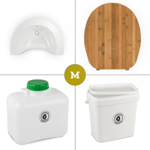 FreeLoo Bamboo M composting toilet DIY kit compact white