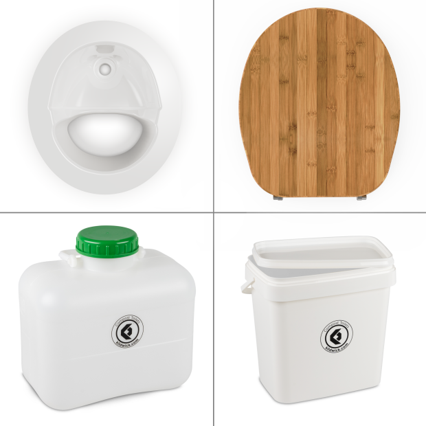 FreeLoo Bamboo M composting toilet DIY kit classic white