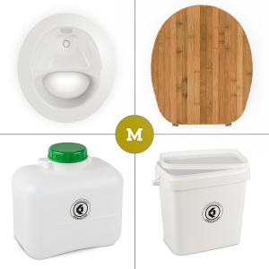 FreeLoo Bamboo M composting toilet DIY kit classic white