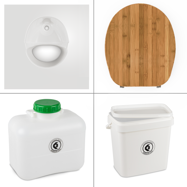 FreeLoo Bamboo M composting toilet DIY kit classic XL white
