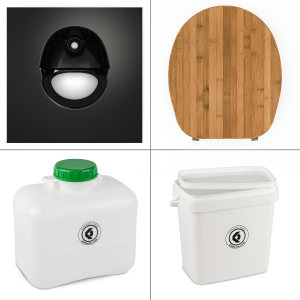 FreeLoo Bamboo M composting toilet DIY kit classic XL black