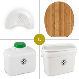 FreeLoo Bamboo L composting toilet DIY kit compact white