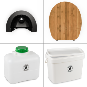 FreeLoo Bamboo L composting toilet DIY kit compakt black