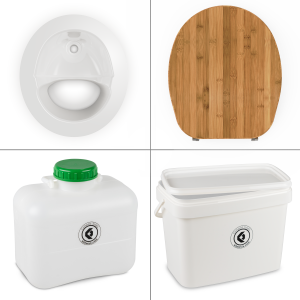 FreeLoo Bamboo L composting toilet DIY kit classic white
