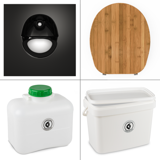 FreeLoo Bamboo L composting toilet DIY kit classic XL black