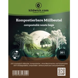 Tie handle compostable waste bags 30 Liter - 10 pieces