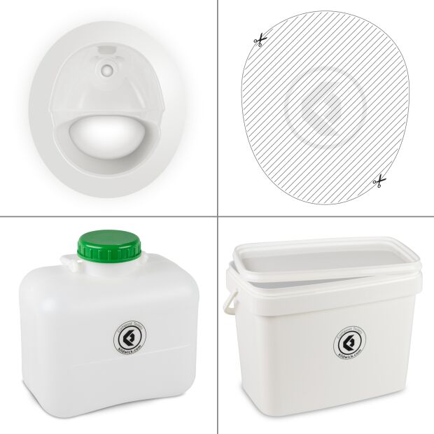 FreeLoo DIY Kit camping toilet without casing 16l classic white