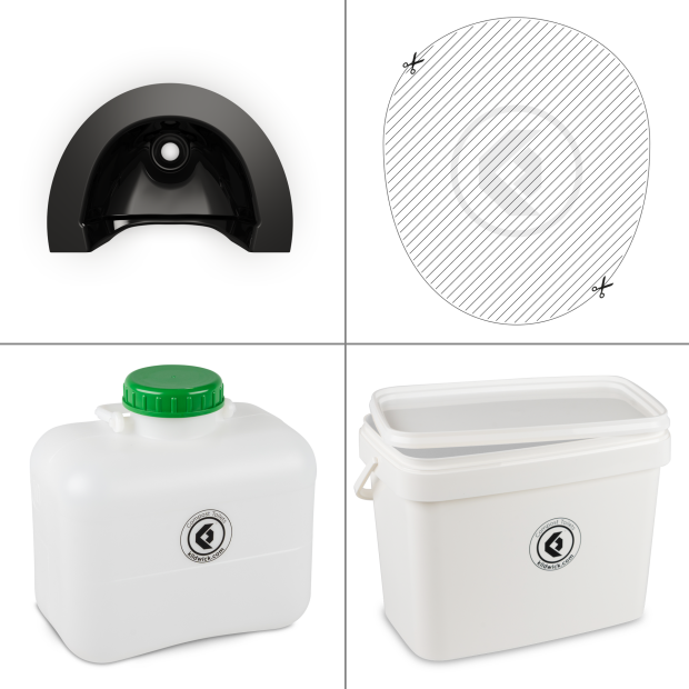FreeLoo L composting toilet DIY kit compact black