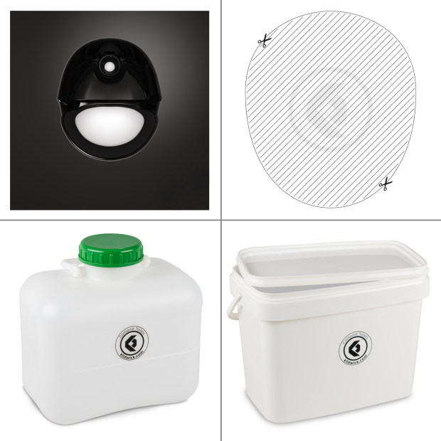 FreeLoo L composting toilet DIY kit 16l classic XL black