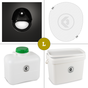FreeLoo L composting toilet DIY kit 16l classic XL black