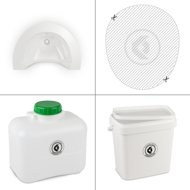 FreeLoo M composting toilet DIY kit compact white