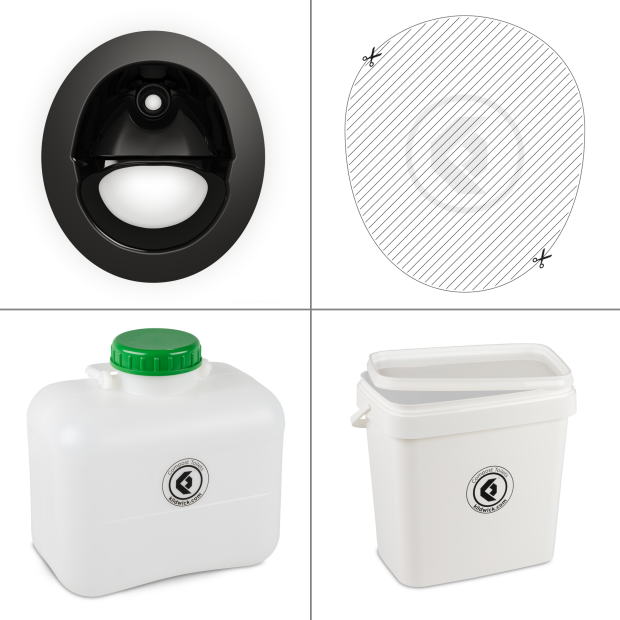 FreeLoo M composting toilet DIY kit classic black