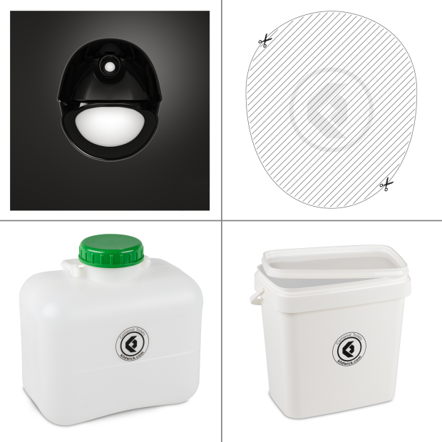 FreeLoo M composting toilet DIY kit classic XL black