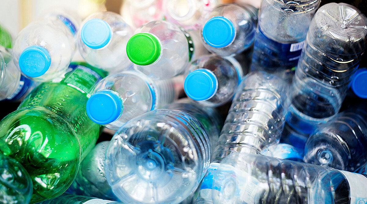 A pile of empty plastic bottles
